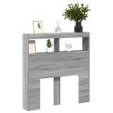 Headboard Cabinet with LED Grey Sonoma 100x17x102 cm 839187
