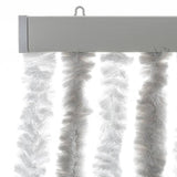 Fly Curtain Light Grey and White 90x200 cm Chenille 377313