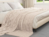 Throw Blanket Beige 270 x 240 cm Fleece 42016912