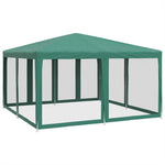 Party Tent with 8 Mesh Sidewalls Green 4x4 m HDPE 4010063