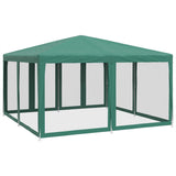 Party Tent with 8 Mesh Sidewalls Green 4x4 m HDPE 4010063