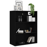 Hanging Wall Cabinet Black Engineered Wood Rectangular Minimalist 812313