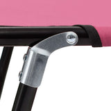 Sun Lounger Pink Powder-coated steel Large Foldable 310349
