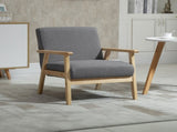 Minimalistic Wooden Frame Accent Chair, with Padded Seat T3398P343020