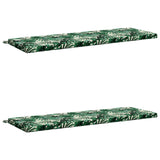 2-Piece Bench Cushions SOEST 2 pcs 100% Polyester Leaf Pattern 949417