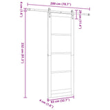 Sliding Door White 83 x 232 cm Solid Pine Wood 3445428