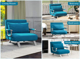 4-in-1 Faux Suede Chair Bed - Blue T3398P328337
