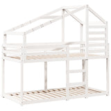 Bunk Bed without Mattress White 90x200 cm Solid Wood Pine 3281962