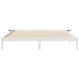 Bed Frame with Side Tables White 180 x 220 cm Solid Pine Wood 873254