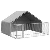 Outdoor Dog Kennel with Run 3x3x1,9 m Galvanised Steel 3329240