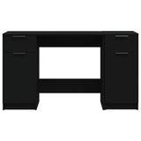 Desk with Side Cabinet Black Engineered Wood 3115909