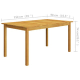 Dining Set Grey Solid acacia wood, PE rattan, Powder-coated steel 3067785