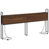 Storage Headboard with Charging Station Brown oak 200 cm 859829