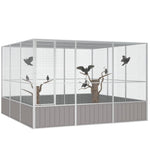 ZNTS Bird Cage Grey 302.5x324.5x211.5 cm Galvanised Steel 171553