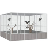 ZNTS Bird Cage Grey 302.5x324.5x211.5 cm Galvanised Steel 171553