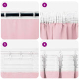 Blackout Curtains with Rings 2 pcs Baby Pink 245 x 140 cm 4107521