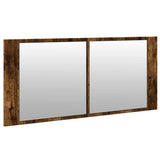 LED Bathroom Mirror Cabinet Smoked Oak 100x12x45 cm 834959