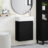 Bathroom Vanity Unit with Tap Black 45.5 x 22.5 x 84 cm 889472