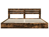 Storage Bed with Drawer Smoked Oak 180 x 200 cm Engineered Wood 3411552