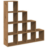 Room Divider Bookcase 4-Tier Artisan Oak 131.5x29x131.5 cm Engineered Wood 857975