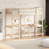 Loft Bed without Mattress 75x190 cm Small Single Solid Wood Pine 842862