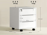 Three-Drawer Locking Filing Cabinet - White T3398P343103