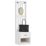 Hall Tree SANDNES White 45x40x159.5 cm Solid Wood Pine 4010483