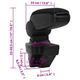 Car Armrest Black 15x35x cm ABS 154687