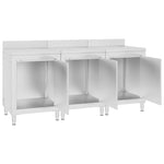 ZNTS Commercial Work Table Cabinet 180x60x96 cm Stainless Steel 3058268