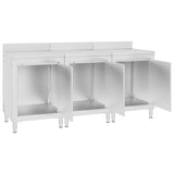 ZNTS Commercial Work Table Cabinet 180x60x96 cm Stainless Steel 3058268