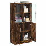 Highboard with Doors Smoked Oak 68x37x142 cm Engineered Wood 3295868