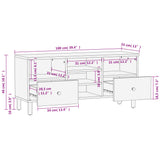 TV Cabinet Black 100x33x46 cm Solid Wood Mango 356837