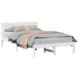 Bed Frame White 140 x 190 cm Solid Pine wood 872195