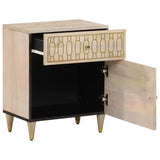 ZNTS Bedside Cabinet 50x33x60 cm Solid Wood Mango 358256