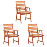 Outdoor Chair Set of 3 Natural wood Solid acacia wood One Size 46313