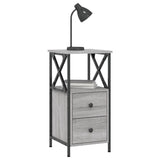 Bedside Cabinets 2 pcs Grey Sonoma 34x35.5x70 cm Engineered Wood 825950