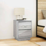 ZNTS Bedside Cabinet with LED Lights Grey Sonoma 38x34x50 cm 861293