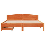 Bed Frame without Mattress Wax Brown 180x200 cm Super King Solid Wood Pine 3301820