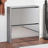 Shoe Cabinet with Mirror 2-Layer Grey Sonoma 63x17x67 cm 342633