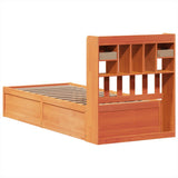 Bed Frame without Mattress Wax Brown 75x190 cm Small Single Solid Wood Pine 3323520