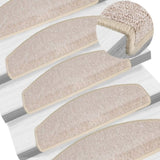 ZNTS Carpet Stair Treads 15 pcs Taupe 65x24x4 cm 133890