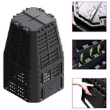 Garden Composter Black 93.3x93.3x146 cm 1000 L 146278