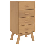 ZNTS Bedside Cabinet OLDEN Brown Solid Wood Pine 358585