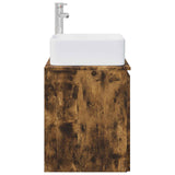 Wall-Mounted Sink Vanity Smoked Oak 53 x 35 x 63 cm 890427
