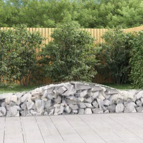 Arched Gabion Baskets 10 pcs 400x50x40/60 cm Galvanised Iron 3146965