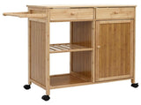 Kitchen Trolley with Wheels Natural 90.5 x 36 x 86.5 cm Bamboo 42028293