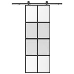 Sliding Door with Hardware Set 76x205 cm Tempered Glass&Aluminium 3333007