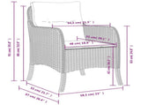 Garden Chairs with Cushions 2 pcs Brown Poly Rattan 365146