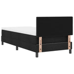 ZNTS Bed Frame with Mattress Black and White Fabric 90 x 200 cm 3342179