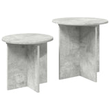 Side Table Set with Storage 2 pcs Concrete Grey Engineered Wood 8001013